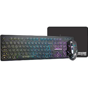 Kit Gamer Mouse, Teclado e Mousepad km7628 + mod734 + fxx2418 Gaming Master - B3KM7628U01CB1X