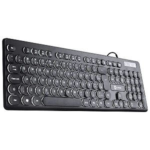 Teclado Chocolate Slim Multimídia Teclas Redondas Led Branco 1.8 Metros USB  TC200