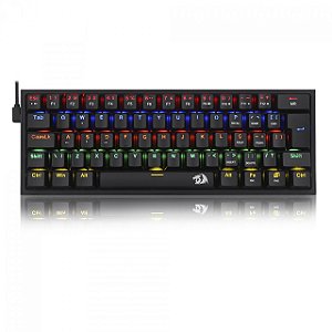 Teclado Mecânico Gamer Redragon Fizz RAINBOW Switch Brown ABNT2 Black K617-R-B-(PT-BROWN)