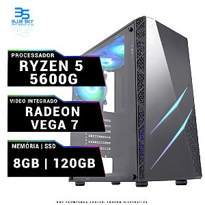 Computador Gamer AMD Ryzen 5 5600G, 8GB DDR4, SSD 120GB