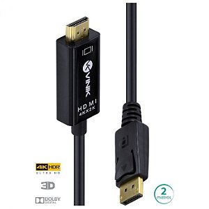 Cabo DisplayPort 1.3 para HDMI 2.0 4K 2Mts Vinik H20DP13-2