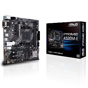 Placa mãe Asus Prime A520M E AMD AM4 mATX DDR4 P/ Ryzen