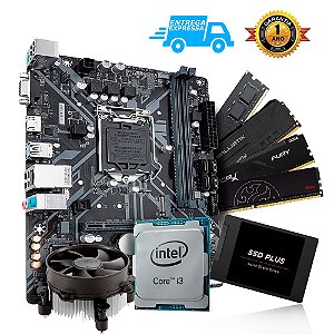 Kit Intel Core I3 3,70Gh + Placa mãe H81M + 4GB DDR3 + 120GB