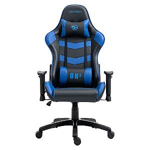 Cadeira Gamer Draxen DN3 Giratória Encosto Reclinável Preto/Azul - Dn003-Bl