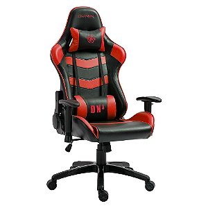 Cadeira Gamer Draxen DN3 Giratória Encosto Reclinável Preto/Vermelha - Dn003-RD