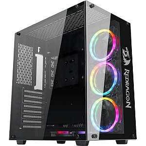 Gabinete Gamer Redragon Wideload Preto Dual Chamber ATX USB 3.0 S/ Fans - GC-8021