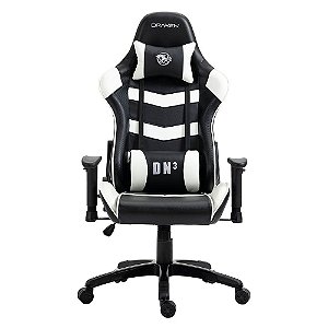 Cadeira Gamer Draxen DN3 Giratória Encosto Reclinável Preto e Branco - Dn003-WH