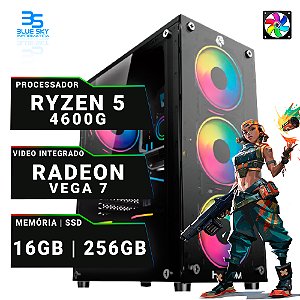 Computador Gamer AMD Ryzen 5 4600G, 16GB DDR4, SSD 256GB Nvme, 500W