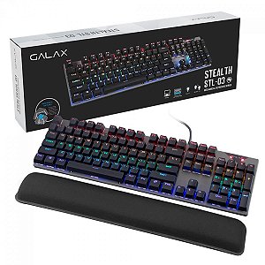 Teclado Gamer Mecânico + Apoio Pulso Galax Stealthy Blue RGB