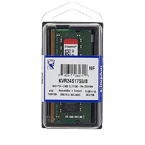 Memória de Notebook DDR4 8GB 2666Mhz Kingston - KVR26S19S8/8