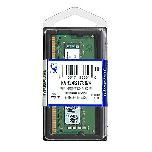 Memória de Notebook DDR4 4GB 2400Mhz Kingston - KVR24S17S8/4
