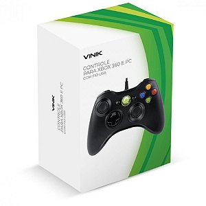 Controle Vinik Gamer para XBOX 360 e PC c/ fio USB X360