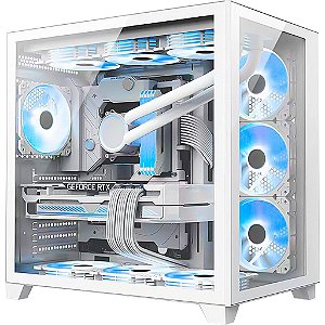 Gabinete K-mex Gamer Space Micro ATX s/ fans Branco CG-W2R4