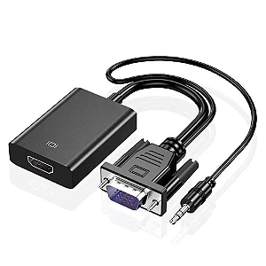 Cabo Adaptador Conversor VGA M X HDMI F C/ Saída P2 Áudio