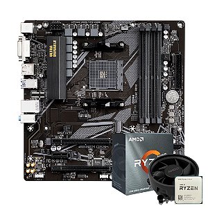 Kit Placa Mãe Gigabyte B550M DS3H + Processador Ryzen 5 4500