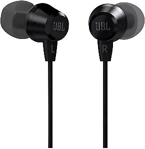 Fone de ouvido in Ear JBL C50HI com fio e microfone Preto