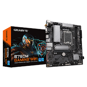 Placa Mãe Gigabyte B760M Gaming WIFI Intel LGA1700 mATX DDR5