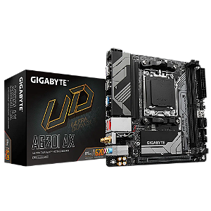 Placa Mãe Gigabyte A620I AX Wifi AMD AM5 Mini ITX DDR5