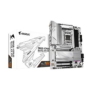 Placa Mãe Gigabyte B650 Aorus Elite AX Ice AMD AM5 ATX DDR5