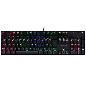 Teclado Mecânico Gamer Redragon Mitra Preto RGB Switch Red