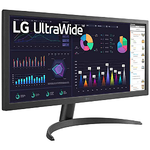 Monitor LG Gamer 26" UltraWide 75Hz HDMI Preto - 26WQ500-B