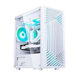 Gabinete Liketec Orbital Snow Mid Tower C/3 fans RGB