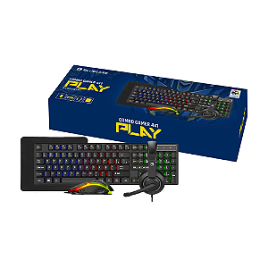 Kit Bluecase Gamer 4 Em 1 Teclado Headset Mouse Mousepad RGB