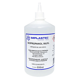 Álcool Isopropílico Implastec 500ML Bico Aplicador 99,8%