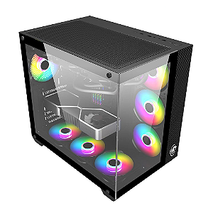 Gabinete Gamer Draxen Arbaton 4 Fans Controladora ARGB Preto