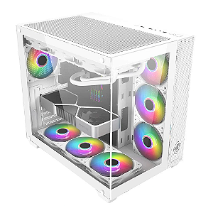 Gabinete Gamer Draxen Arbaton 4 Fan Controladora ARGB Branco