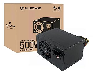 Fonte de Alimentação BlueCase 500W C/ Cabo Preto