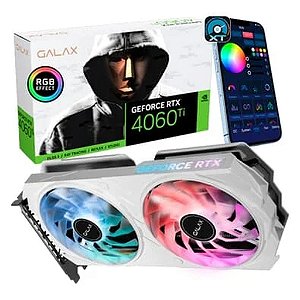 Placa Video Galax Geforce RTX 4060 Ti Ex Branca V2 8GB GDDR6