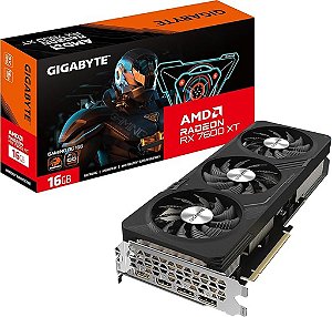 Placa Vídeo Gigabyte Radeon GPU RX 7600 XT Gaming 16GB GDDR6