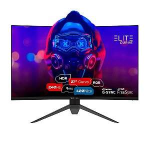Monitor Gamer Elite Curve 27" ELED 240Hz 1ms Freesync G-sync
