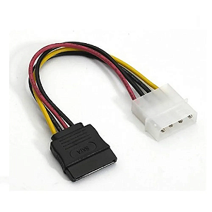 Cabo de Força Molex para Sata HD SSD 15CM Multicor