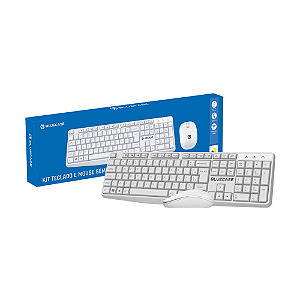 Kit Bluecase Office Mouse e Teclado Sem Fio BMTW01 Branco