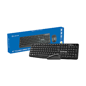 Kit Bluecase Office Mouse e Teclado Sem Fio BMTW01 Preto