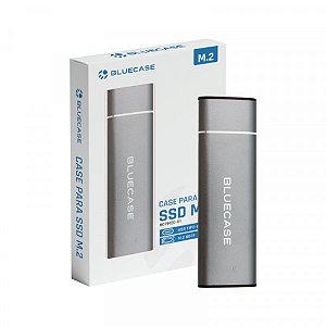 Case para SSD Bluecase M.2 NGFF Sata Cinza USB-C  5GB/S