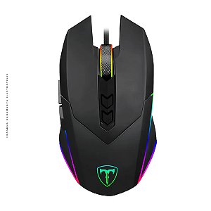 Mouse Gamer T-DAGGER Lieutenant Ambidestro RGB Preto Com Fio