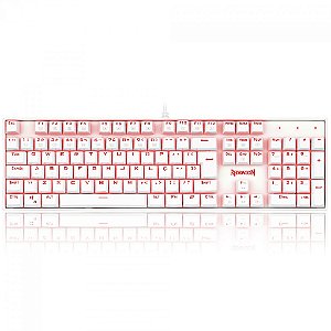 Teclado Mecânico Gamer Redragon Mitra Branco Switch Vermelho