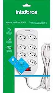 Filtro de Linha Intelbras com 8 tomadas EPE 1008+ Branco
