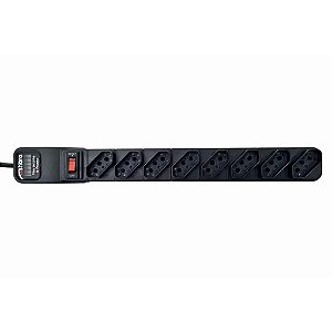 Filtro De Linha Ts Shara Protetor 8 Tomadas, Bivolt Preto