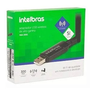 Adaptador Intelbras USB Wireless IWA 3001 300MBPS Preto