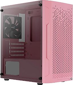 Gabinete ATX Aerocool Trinity Mini V1 Rosa Lateral Vidro