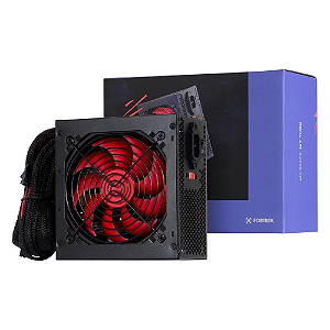 Fonte Gamer Fortrek ATX Crusader 500W Sem Cabo Preto