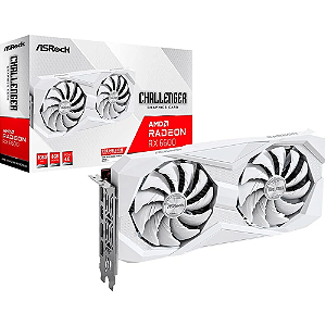 Placa Vídeo ASRock RX 6600 White AMD 8GB GDDR6 128Bits HDMI