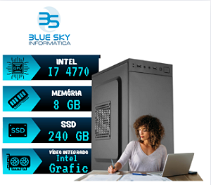 Pc Office Intel Core i7 4770 8GB DDR3 SSD 240GB Fonte 200W
