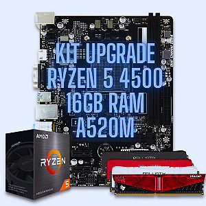 Kit upgrade Gamer AMD Ryzen 5 4500 A520 A PRO DDR4 16GB
