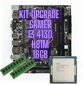 Kit Upgrade Gamer Placa mãe CPU Intel i3 4130 Memória 16GB