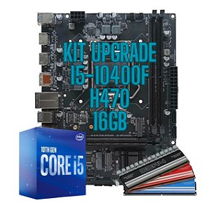 Kit Upgrade Placa mãe H470 CPU Intel I5-10400f Memória 16GB